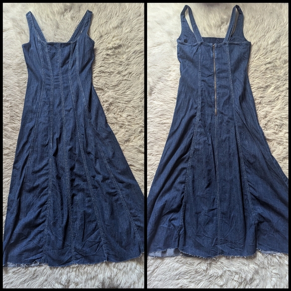 NWT Reformation Amory Denim Midi Dress - Picture 3 of 14